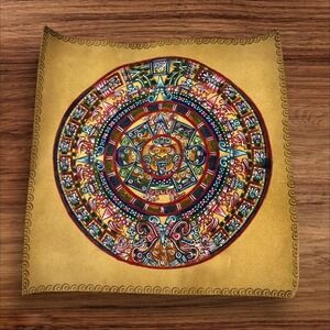 Aztec Calendar Wall Decor Mayan Sun‎ Stone Art Calentario Azteca 11" Square